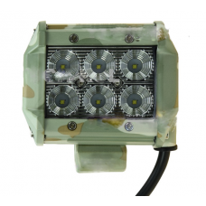Lampa robocza diodowa prostokątna, 6 - led x 3W, 18W, 12V / 24V, 1800lm, 6000K, barwa światła zimna LB0031FM Produkt Standard